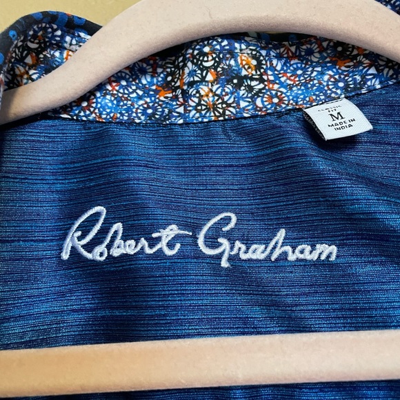 Robert Graham Ludwig Geo Print Stretch Button-Up Shirt, Navy, NWT, Size Medium - Picture 9 of 15